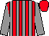Red & grey stripes, grey sleeves, red cap (P Garvey)