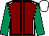 Maroon, white seams, emerald green sleeves, white cap (Whitcoombe Park Racing)
