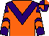 Orange, purple chevron, purple and orange chevrons on sleeves, purple and orange quartered cap (Mr R F Haynes)