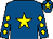 Royal blue, yellow star, diamonds on sleeves, royal blue cap, yellow star (Mystery Partnership)