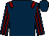 Dark blue, maroon epaulets, striped sleeves (Fred Archer Racing - Jannette)