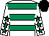 White, emerald green hoops, white sleeves, emerald green stars, black cap (Mr P W Middleton)