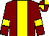 Maroon, yellow stripe and armlets, quartered cap (Mr & Mrs De & J Cash And Mr P Turner)
