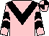 Pink, black chevron, chevrons on sleeves, quartered cap (Mr Mike Hocking)