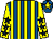 Royal blue and yellow stripes, yellow sleeves, dark blue stars, royal blue cap, yellow star (Select-racing-club Co Uk & Mr C Davies)