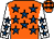 Orange, royal blue stars, white sleeves, royal blue stars (Mr J T Stimpson)