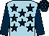 Light blue, dark blue stars and sleeves, dark blue cap, light blue stars (Mr D Stevens & Mrs S Stevens)