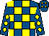 Royal blue and yellow check, diamonds on sleeves and cap (Mr G Hitchins)