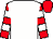 White, red and white hooped sleeves, red cap (Mrs S E Mathias)