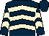 Dark blue, beige chevrons, dark blue cap (Mr Steve Brown (towcester))