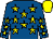 Royal blue, yellow stars, yellow cap (Mrs Liz Prowting)