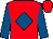 Red, royal blue diamond and sleeves (Mrs Marilyn Jane Martin)
