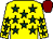 Yellow, dark green stars, maroon cap (Here We Go Racing)