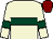 Beige, dark green hoop and armlets, maroon cap (Mrs G Morgan)