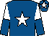 Royal blue, white star, white and royal blue halved sleeves, royal blue cap, white star (M Four Properties Partnership)