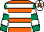 Orange, white hoops, emerald green and white hooped sleeves, white cap, orange star (Mr B McGleenon)