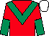 Red, emerald green chevron, halved sleeves, white cap (Mr Fergal O'brien)