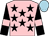 Pink, black stars, black sleeves, pink armlets, light blue cap (D Smith (saul) & J M Bradley)