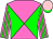 Neon pink, green diabolo, striped sleeves, pink cap, green visor (Andrew Rosen And Partner)