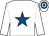 White, royal blue star, hooped cap (Mrs Bernadette Fahey)