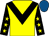 Yellow, black chevron, black sleeves, yellow stars, royal blue cap (Mrs J Morley)