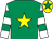 Emerald green, yellow star, white and emerald green hooped sleeves, yellow cap, emerald green star (Frank Brady & Brian Scanlon)