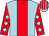 Light blue, red stripe, red sleeves, light blue diamonds, light blue and red striped cap (Charles Auld & Partner)