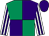 Emerald green and purple (quartered), white and purple striped sleeves, purple cap (The Secretly Hopeful Partnership)