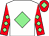 White, light green diamond, red sleeves, light green diamonds, red cap, light green diamond (Ladsdoracing & Partner)