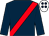 Dark blue, red sash, white cap, dark blue spots (L M A Beresford)