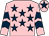 Pink, dark blue stars, chevrons on sleeves, pink cap, dark blue star (Mr Matthew & Mrs Rachael Gavin)
