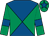Emerald green & royal blue diabolo, royal blue armlet, royal blue star on cap (J Liggett)