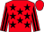 Red, black stars, striped sleeves, red cap (Lispheasty Syndicate)
