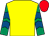 Yellow, emerald green sleeves, royal blue chevrons, red cap (Liam O'Farrell)