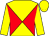 Yellow and red diabolo, yellow sleeves and cap (Mrs T Hill)