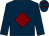 Dark blue, maroon diamond, maroon diamonds on cap (S Sandes)