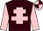Brown, pink cross of lorraine and sleeves, pink and brown quartered cap (Mrs M Doherty)