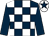 Dark blue and white check, dark blue sleeves, white cap, dark blue star (W E Sturt - Osborne House II)