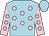 Light blue, pink spots, pink sleeves, light blue spots and cap (Cartmel Six Pack)