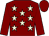 Maroon, beige stars, maroon sleeves and cap (J Nicholls, J Moorhouse & J Kinning)