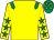 Yellow, emerald green epaulets, yellow sleeves, emerald green stars, emerald green cap, yellow stars (Mr Gethyn Mills & Mr B J Llewellyn)