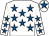 White, royal blue stars, white cap, royal blue star (Np Racing Syndicate)