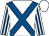 White, royal blue cross sashes, striped sleeves, white cap (Clive Washbourn)