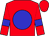 Red, blue ball, blue bars on sleeves (Karl Pergola)