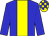 Big-blue body, yellow stripe, big-blue arms, yellow cap, big-blue checked (S Mulryan)