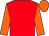 Red, orange sleeves and cap (Mr Philip Simpson)