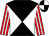 Black and white diabolo, red and white striped sleeves, black and white quartered cap (Peter Gray & Jackie Abbott)