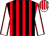 black, red stripes, white sleeves,red seams, white cap, red stripes (Connie Siu Kim Ying)