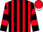 red, black stripes, black sleeves, red hoops, red cap, white peak (Edmond Siu Kim Ping)