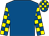 Royal blue, royal blue and yellow check sleeves and cap (Mr D Breese)